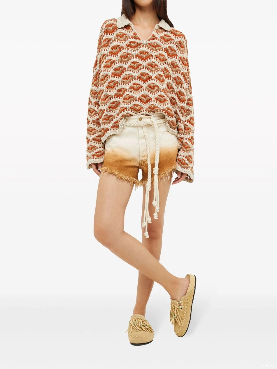 Affordable Women gradient denim Alanui Bright shorts Hues 0418